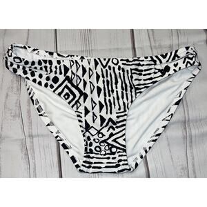 Xhilaration Side Cut Out Black/White Geometric Print Bikini Bottom Women’s L